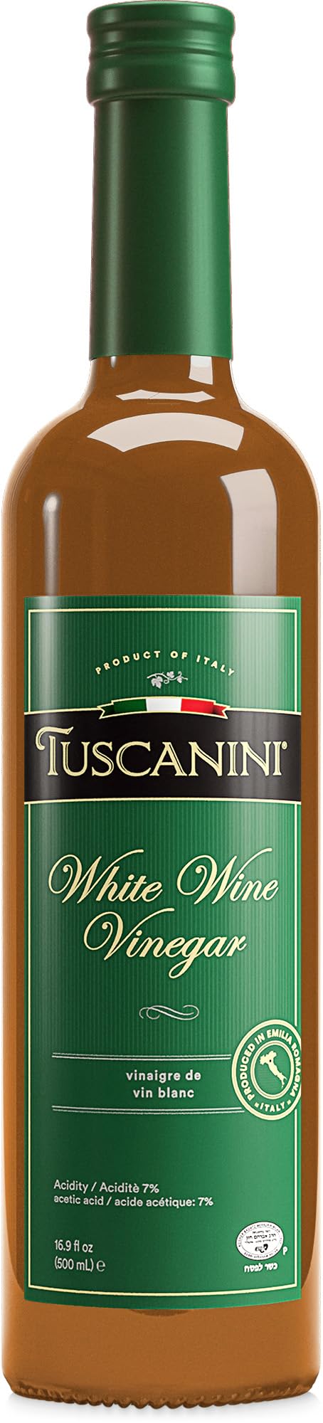 Tuscanini White Wine Vinegar for Salads and Cooking, 16.9 Fl Oz, Kosher for Passover, Product of Italy