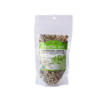 Organic Sprouting Seeds - Handy Pantry Sweet Protein Mix 8 oz. - Fava Bean, Mung Bean, & Yellow Pea Seeds - High Protein Food fo