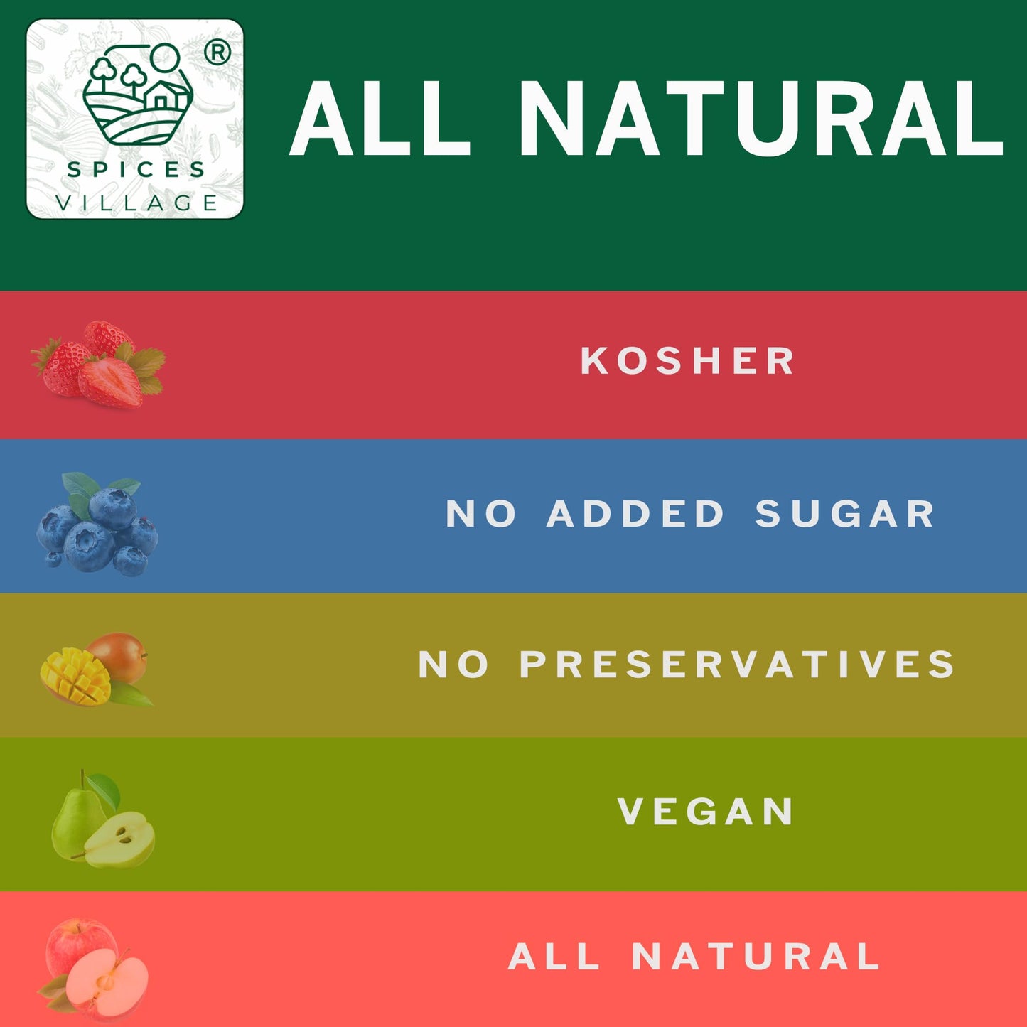 Spices Village Fruit Snacks, Fruit Strips Flakes Mix, No Sugar Added,10 Oz, No Additives, Kosher, Mix Of Natural Apple, Pear, St