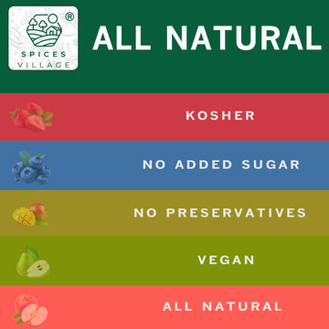 Spices Village Fruit Snacks, Fruit Strips Flakes Mix, No Sugar Added,10 Oz, No Additives, Kosher, Mix Of Natural Apple, Pear, St