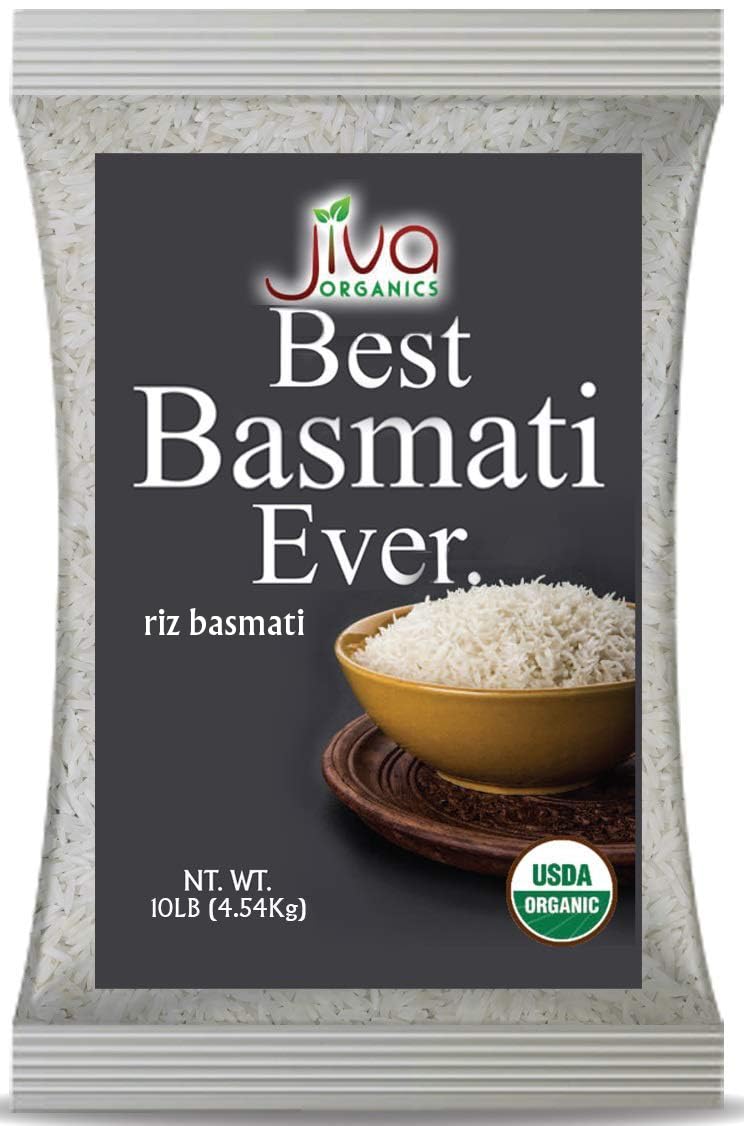Jiva Organics Organic Basmati Rice - Pure Long Grain, 10 LB Bag