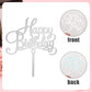 PEUTIER 31pcs Disco Ball Cupcake Toppers, Silver, Includes Happy Birthday Sign, for 70s Disco Theme Party, Model 04109