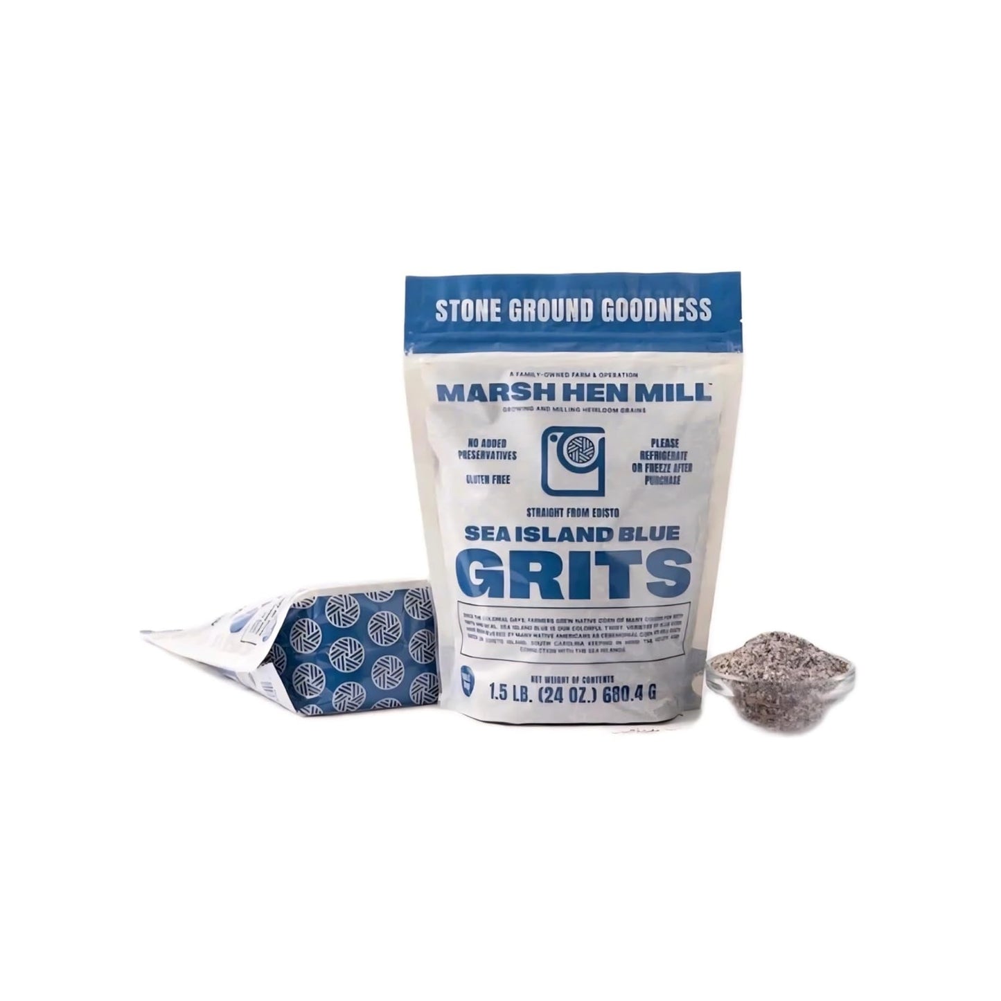 Marsh Hen Mill Sea Island Blue Grits Stone Ground Grits With Floral & Nutty Flavor Profile | Organic, Gluten Free Instant And Qu