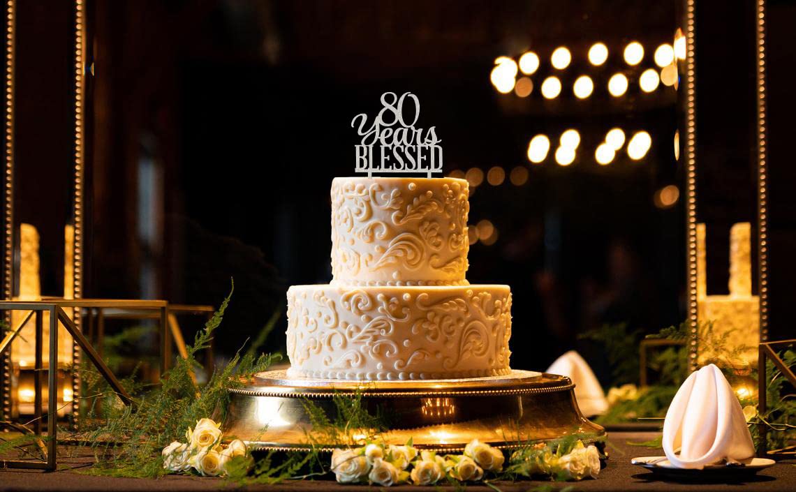 Silver Acrylic Custom 80 Years Blessed Cake Topper, 80Th Birthday Cake Topper, 80Th Wedding Anniversary Cake Topper (80 Bless)