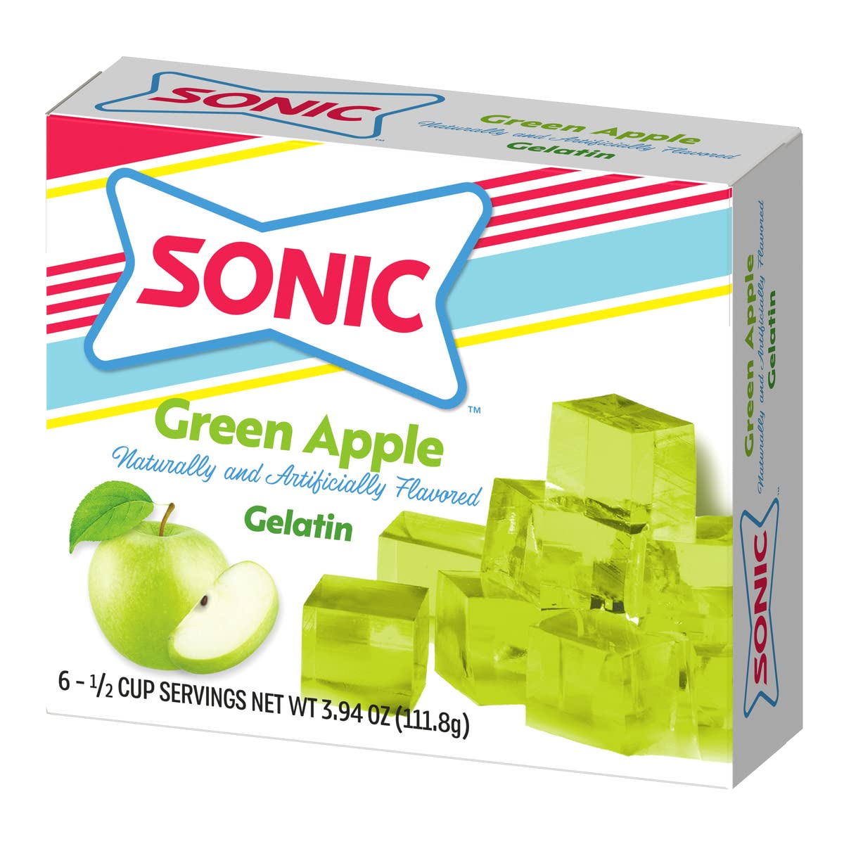 Sonic Gelatin Mix, Green Apple, 3.94 Oz (Pack Of 3)