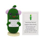 KALAWALK Funny Crochet Pickles with Affirmation Cards - Green Novelty Gift for Good Luck and Party Decorations
