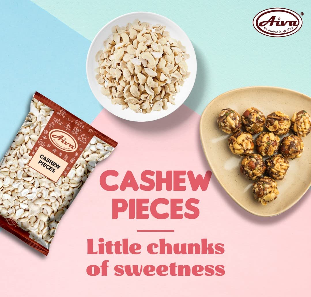 AIVA Cashew Pieces Raw, Unroasted & Unsalted, 10 lb Bulk, Premium Grade