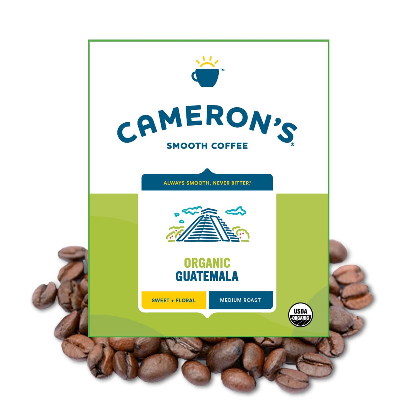 Camerons Coffee Roasted Whole Bean Coffee, Organic Guatemala, 4 Pound