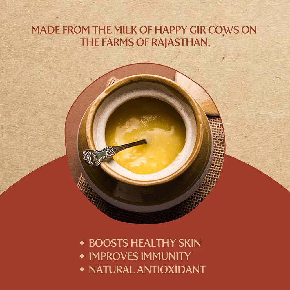 Indicow A2 Desi Cow Ghee, Clarified Butter| Grass Fed Cows | (1000ML(33.8oz), Gir Cow Ghee) Grass Fed, Pasture Raised Clarified