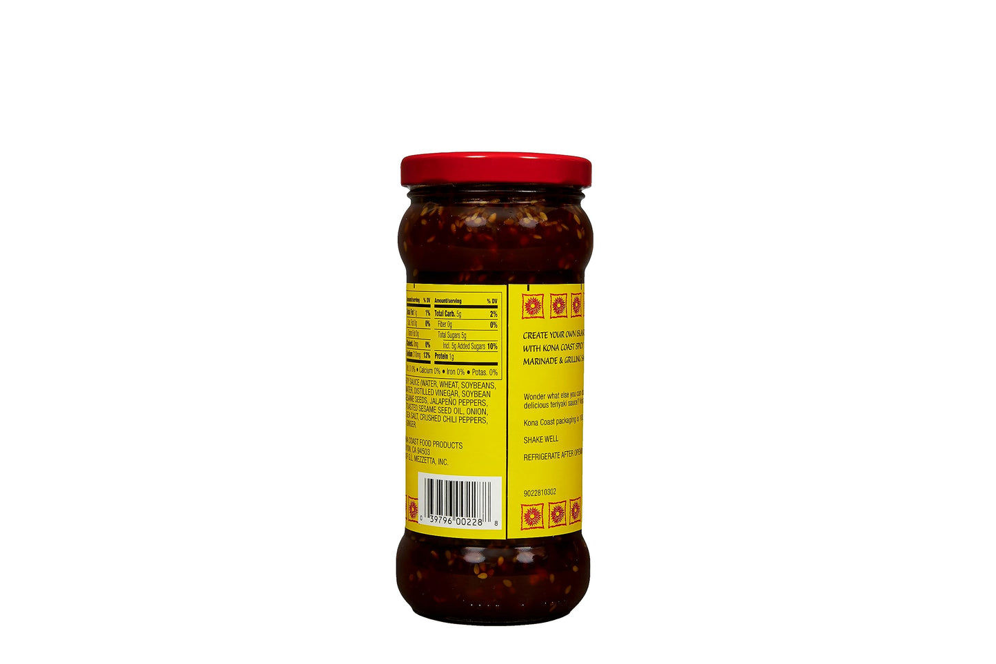 Kona Coast Spicy Teriyaki Marinade & Grilling Sauce | Artificial Flavor & Color Free | 14.5 Ounce Jar (Pack Of 6)