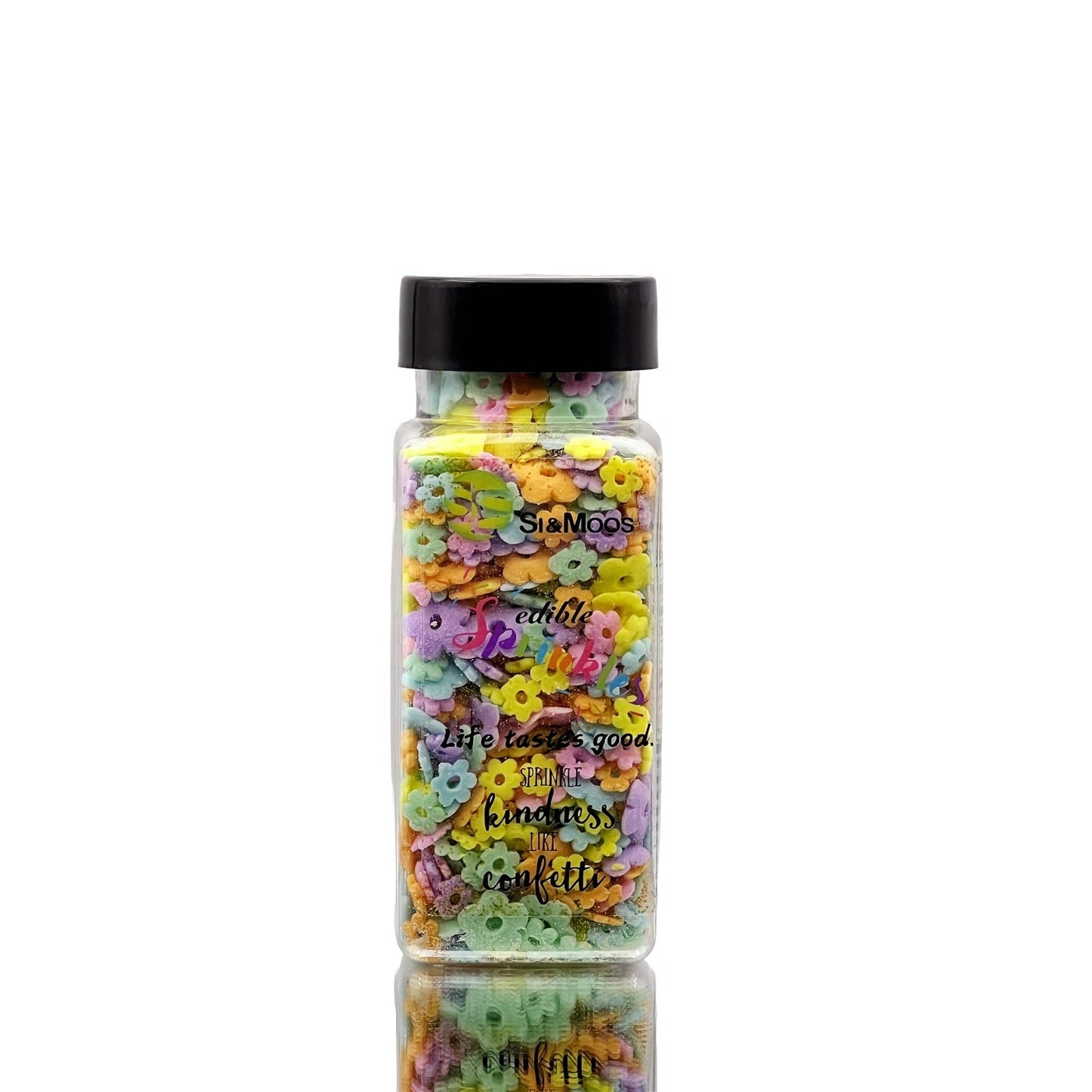 SE Si&Moos Edible Flowers Sprinkles for Cake Decorating Mini Sugar Flowers Pastel Confetti Sprinkles Edible Flower Cake Decorati