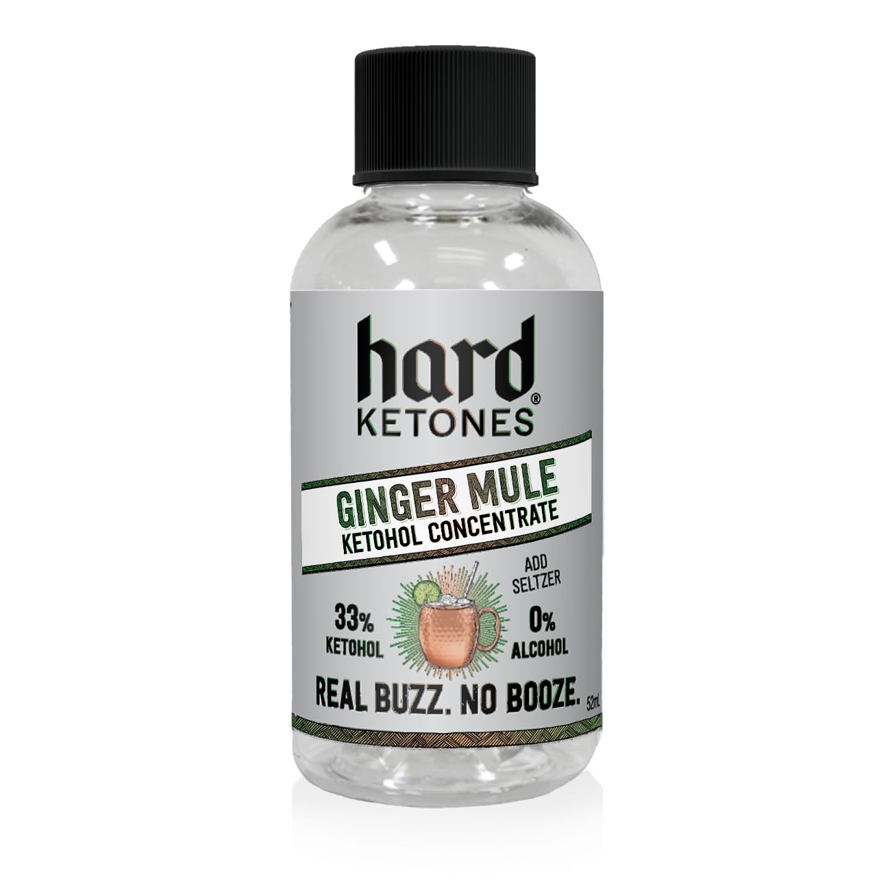 Hard Ketones Ginger Mule Ketohol Concentrate | 12 Pack, 2 Oz Bottles,    Alternative with 17.25g (33%) Ketohol