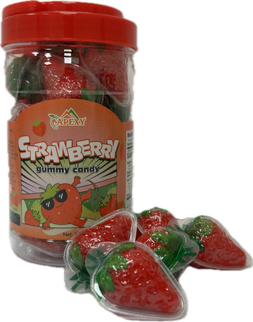 Apexy Strawberry Gummies - with Fruity Liquid Center Eyeball Candy for Halloween, Birthday, Trick Or Treat, Party Candy - Jelly 