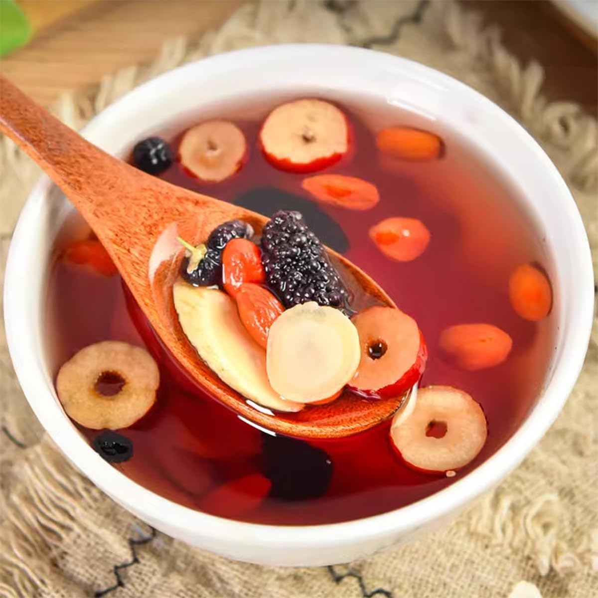 Ginseng Five Treasure Tea - Kidney Wubao Tea, Ginseng Kidney Teas Formula Five Treasure Red Date Natural Chinese Herbal Teas, Te