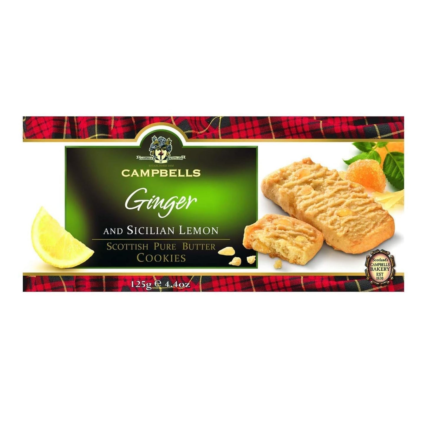Campbells Shortbread With Ginger & Sicilian Lemon | Scottish Pure Butter Spice Cookies | Gourmet Food For Special Occasions | De