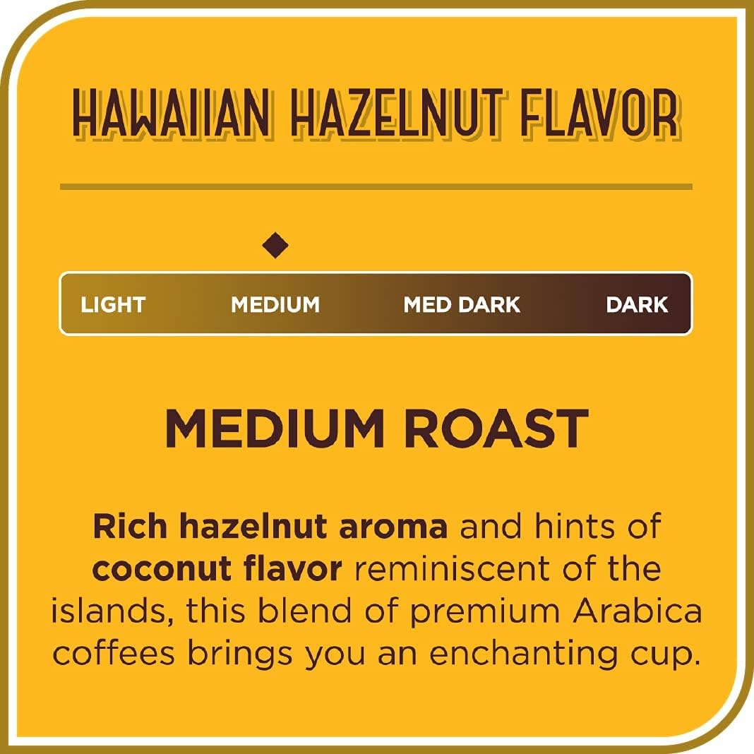Don Franciscoas Hawaiian Hazelnut Flavored Medium Roast Coffee Pods - 12 Count - Recyclable Single-Serve Coffee Pods, Compatible