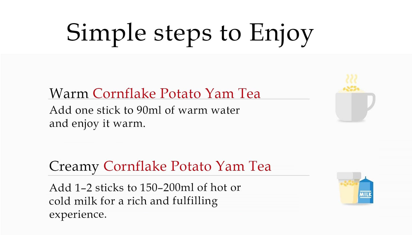 Damtuh Corn Flake, Potato & Yam Tea - Savory Meal Powder Replacement Drink, Crunchy & Nutty Flavor, Instant Breakfast Option, 20