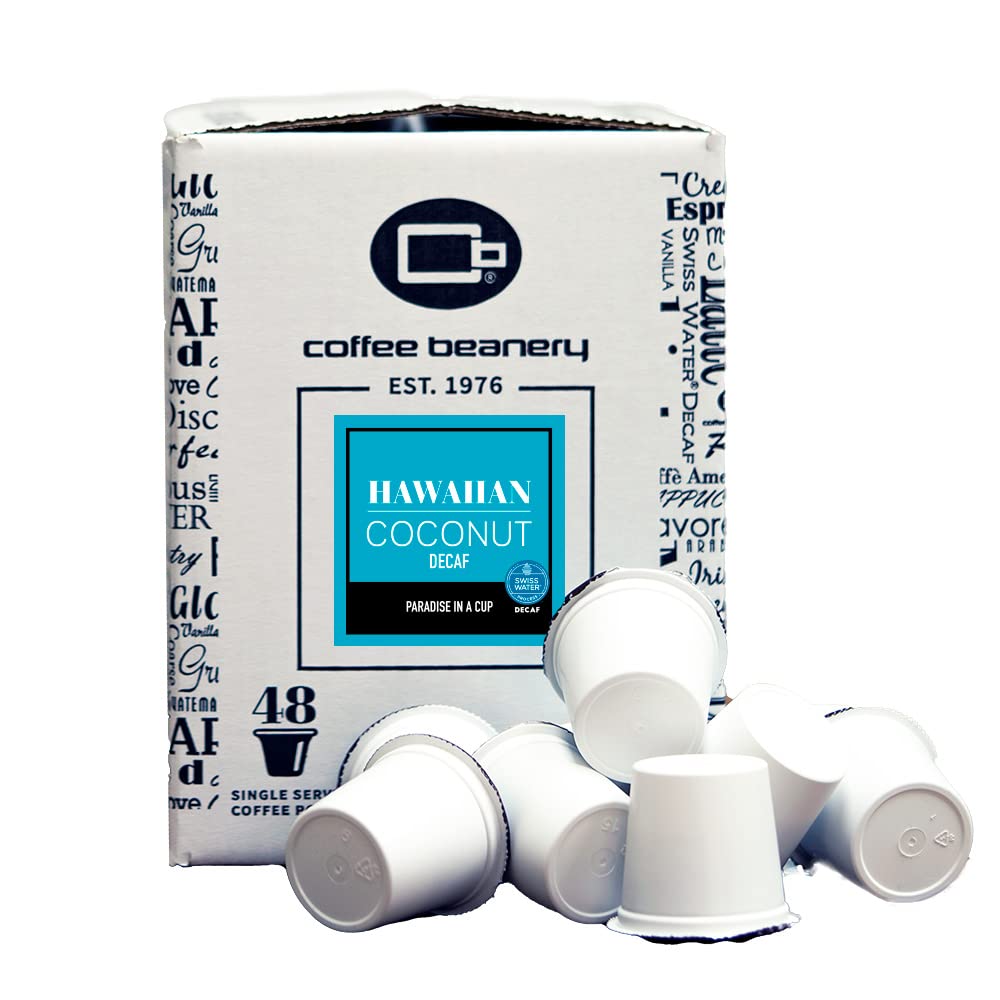Coffee Beanery Hawaiian Coconut Decaf Coffee Pods - 96ct Bulk Medium Roast Arabica Coffee, 1 Count