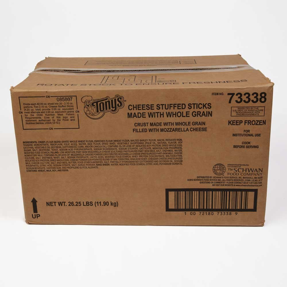 Schwans Beacon Street Cafe Whole Grain Cheese Stuffed Sticks, 200 Count, 51% Whole Grain, Delicious Snack Option