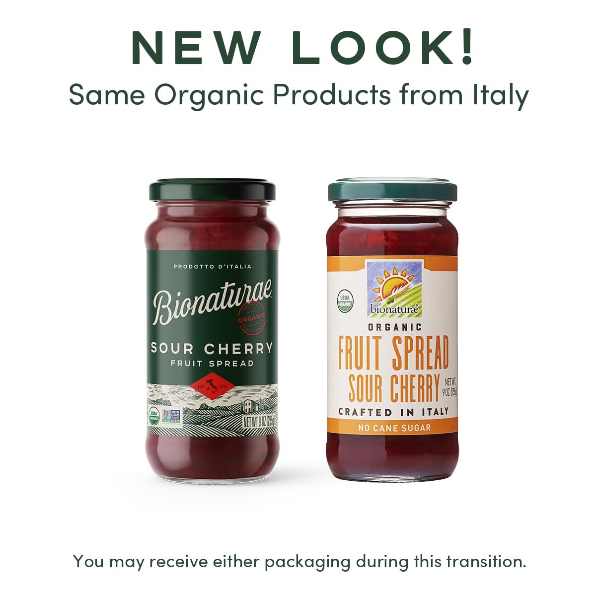 Bionaturae Organic Sour Cherry Fruit Spread - Jelly Organic, Non-Gmo, Usda Certified, No Sugar Added, No Preservatives, Organic