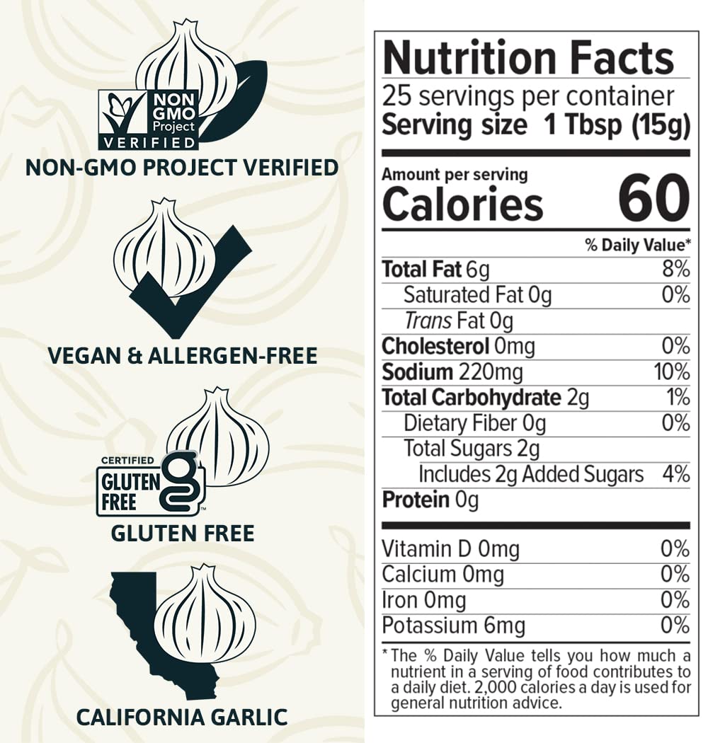 Garlic Expressions Vinaigrette Salad Dressing, Marinade | Non GMO, Vegan, Kosher, Allergen and Gluten Free Garlic Oil Vinaigrett