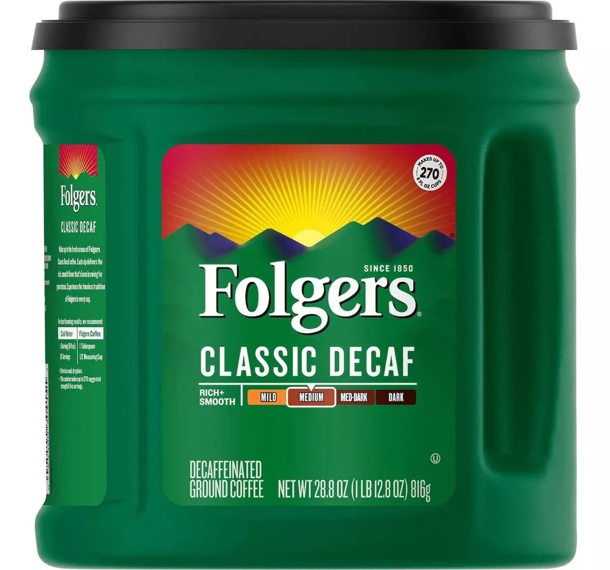 Folgers Ground Decaf Medium Roast Coffee, 33.9 Ounce, Pack of 1, Model TS0417-A700ML-M1940