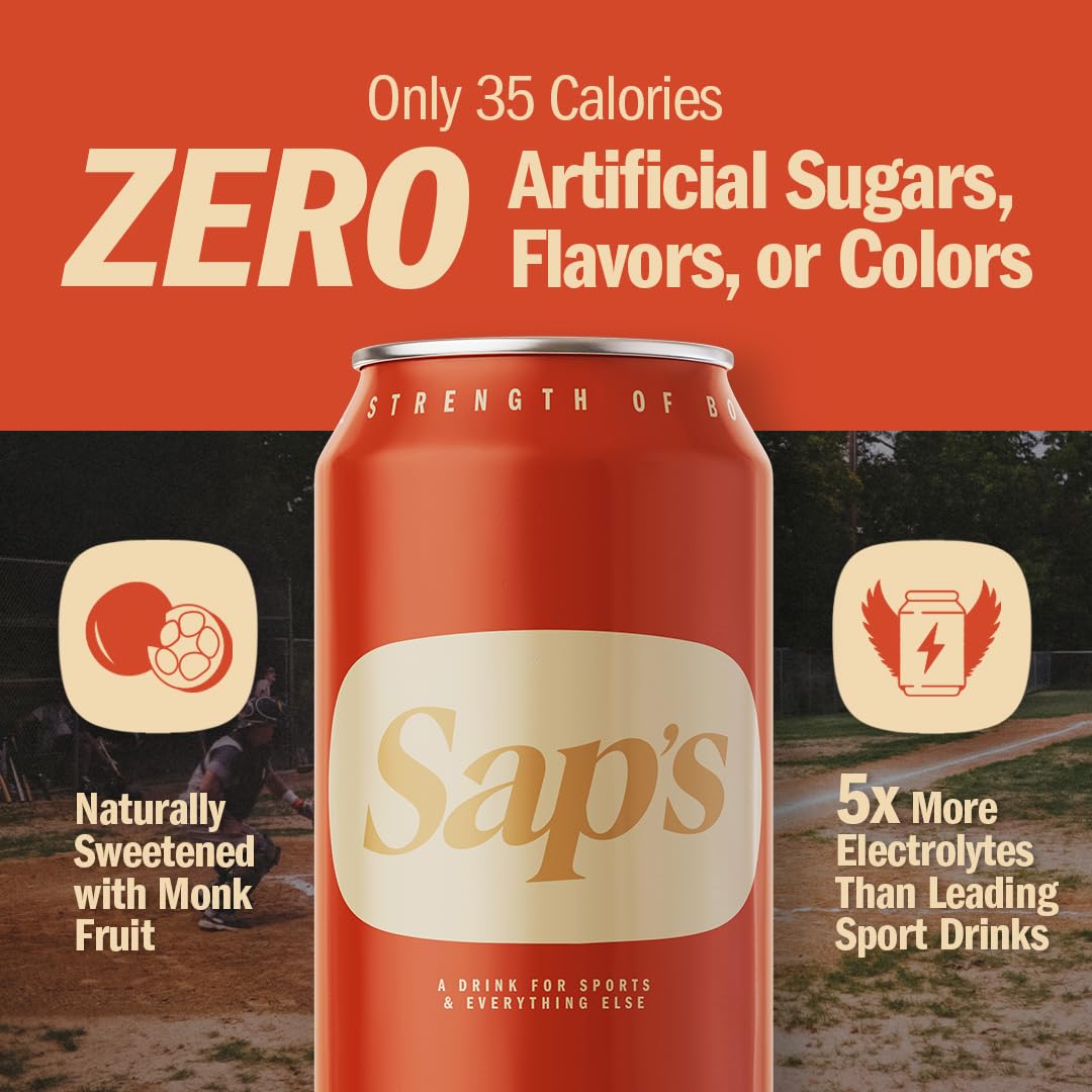 Saps Rapid Rehydration Sports Drink - 12 Cans, Lemon Lime With Electrolytes And Adaptogens For Workouts, Wellness - Zero Artific