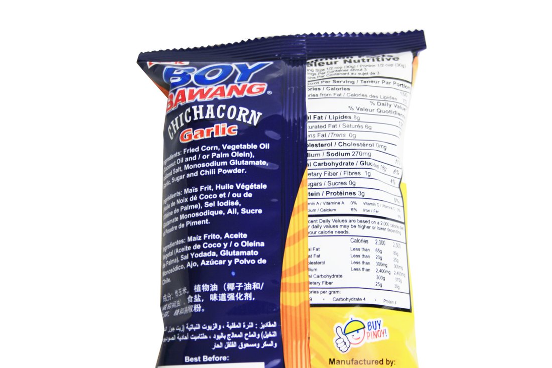 Boy Bawang Chichacorn - Cornic Garlic Flavor - 4 Pack