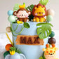 Jevenis Jungle Animals Cake Decoration Wild One Cake Decoration Safari Cake Decoration Giraffe Elephant Lion Tiger Cake Jungle A