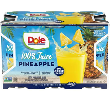 KD Chocolates Dale 100% Pineapple Juice, Canned Pineapple Juice, Pack of 6, 6 Oz Cans