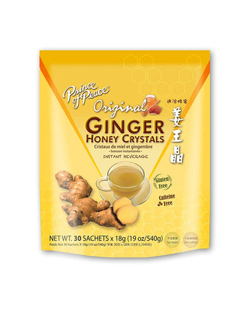 Prince Of Peace Instant Ginger Honey Crystals, 30 Ct Bags - 18 G Sachets, - Pack Of 4