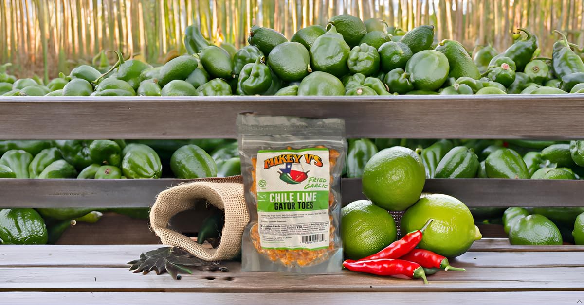 Mikey Vs Chile Lime Gator Toes Deep Fried Garlic Snacks, 3.9oz, Pack of 1