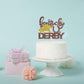Maicaiffe Derby Cake Topper, Racing Horse Theme Decorations, Brown Glitter, Paper, Ideal for Birthday Party Supplies
