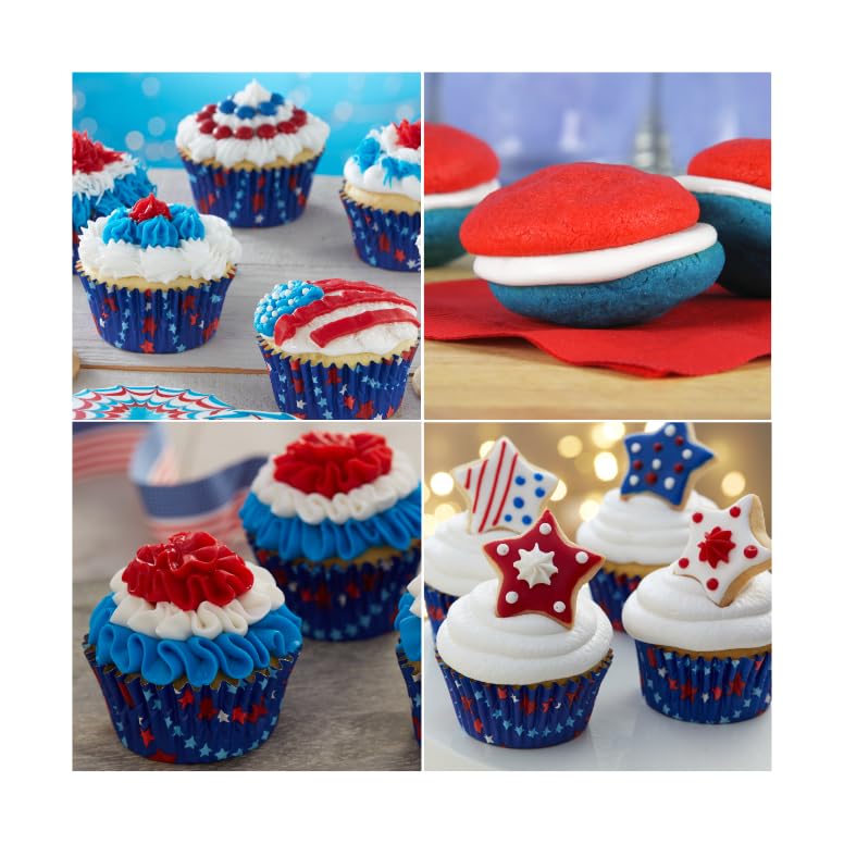 Cake Mate Holiday Decorating Icing Bundle - Blue, White, Green, And Red | Perfect For Cakes, Cookies, Cupcakes & Baked Goods | C