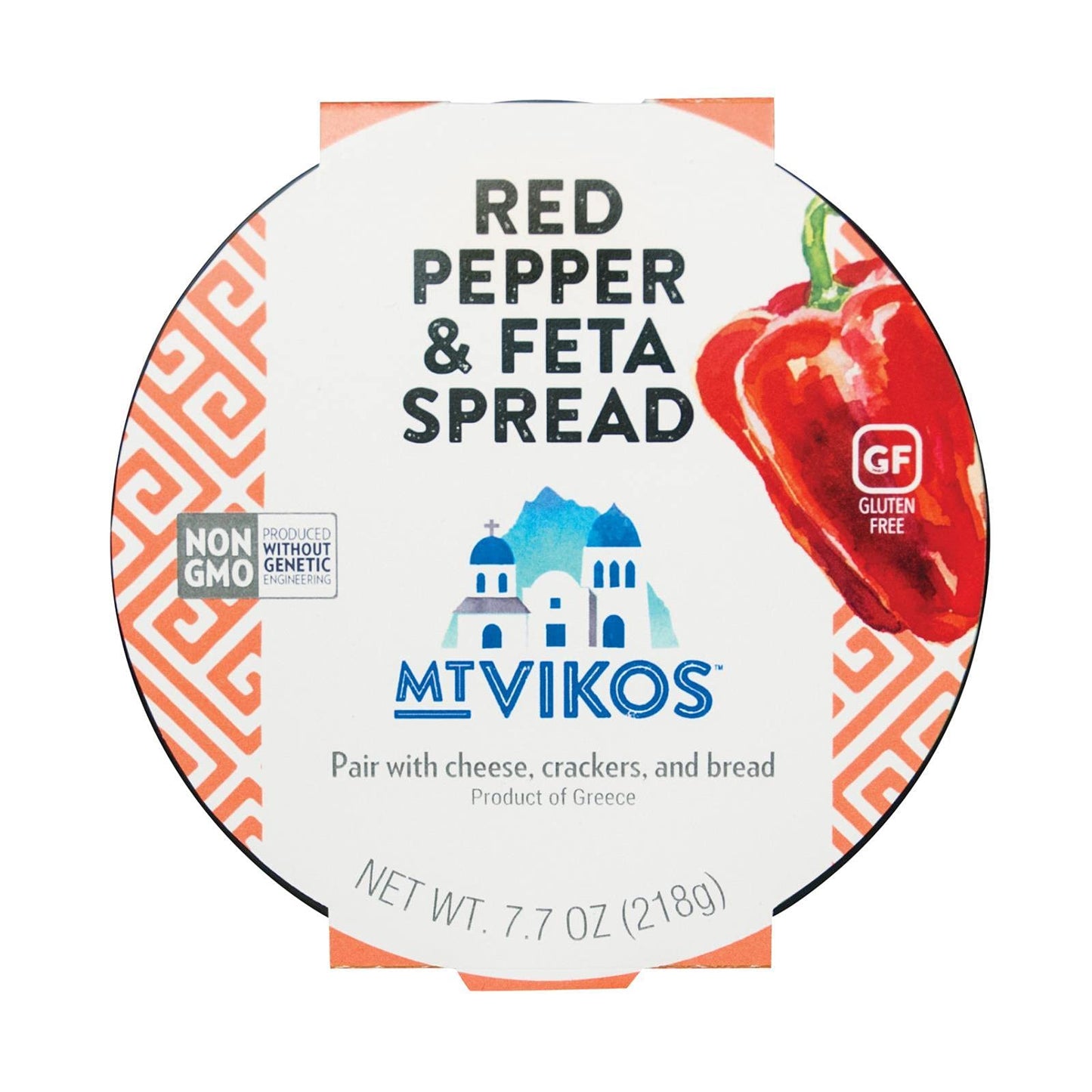 Mt Vikos Roasted Red Pepper and Feta Spread, 7.7 Ounce - 6 per case.6