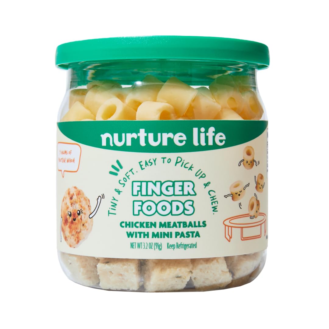 Nurture Life Finger Foods, Chicken Meatballs With Mini Pasta, Freshly Made Baby & Toddler Meals, Stage 3 Finger Foods For Self-F