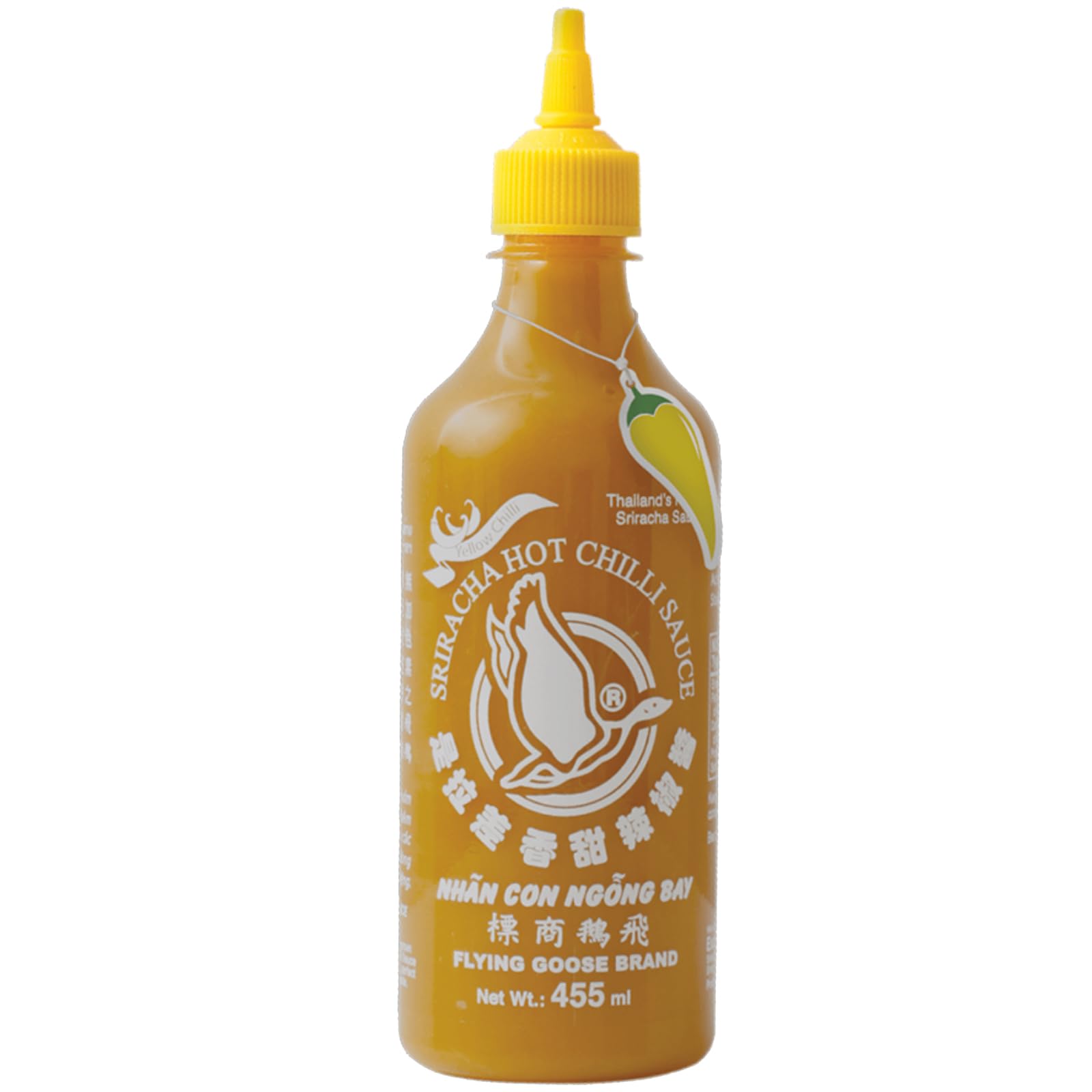 Flying Goose 15.3 Oz Sweet Sriracha Sauce, Thailand Sriracha Sweet Chili Sauce, Gluten Free And Vegan, Yellow Chili Flavor In Bottle, 15.3 Fl.Oz(455Ml), Pack Of 1