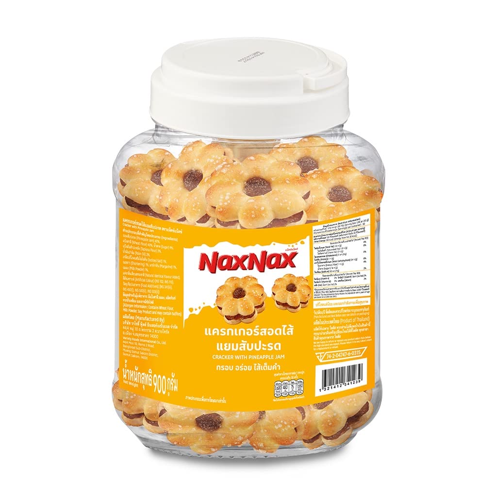 Naxnax Pineapple Bread Biscuits Snacks, 14.11 Oz Jar, Pineapple Flavor