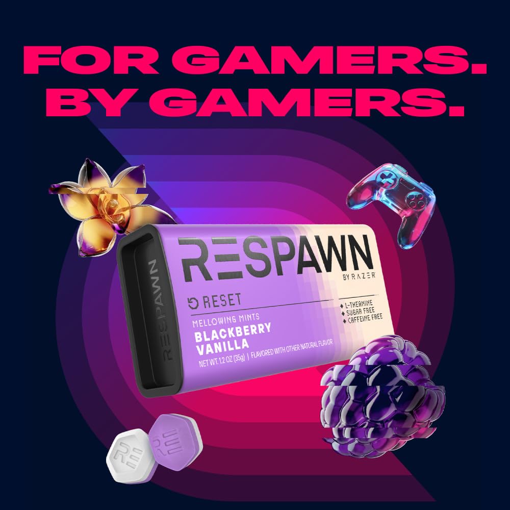 Respawn By Razer Reset Blackberry Vanilla Mints Sugar Free, 1 Oz Packs (Pack Of 8)