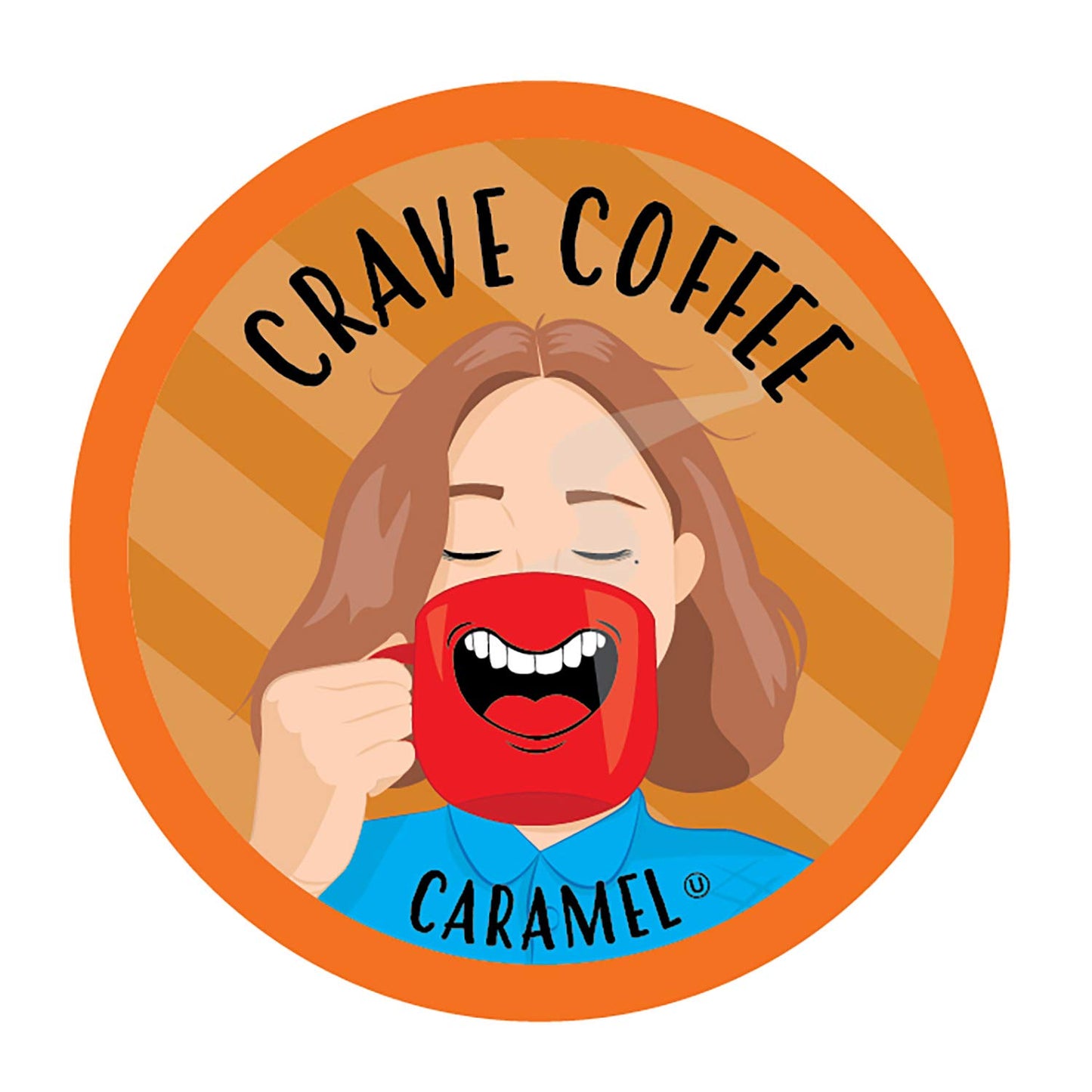 Crave Beverages Flavored Coffee Pods Compatible with Keurig, Caramel, 100 Count