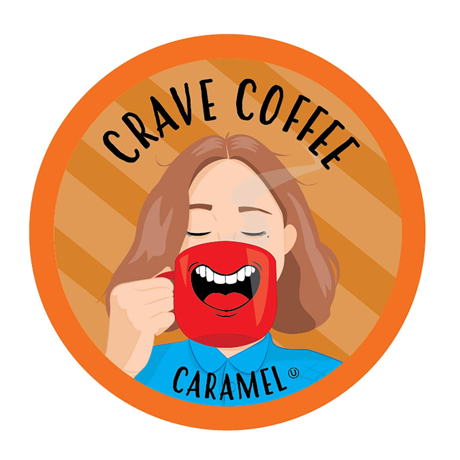 Crave Beverages Flavored Coffee Pods Compatible with 2.0 K-Cup Brewers, Caramel, 40 Count