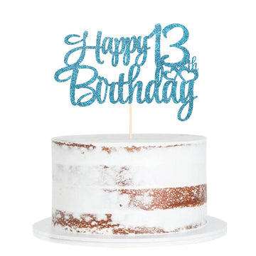 Blue Flash 13Th Birthday Cake Topper