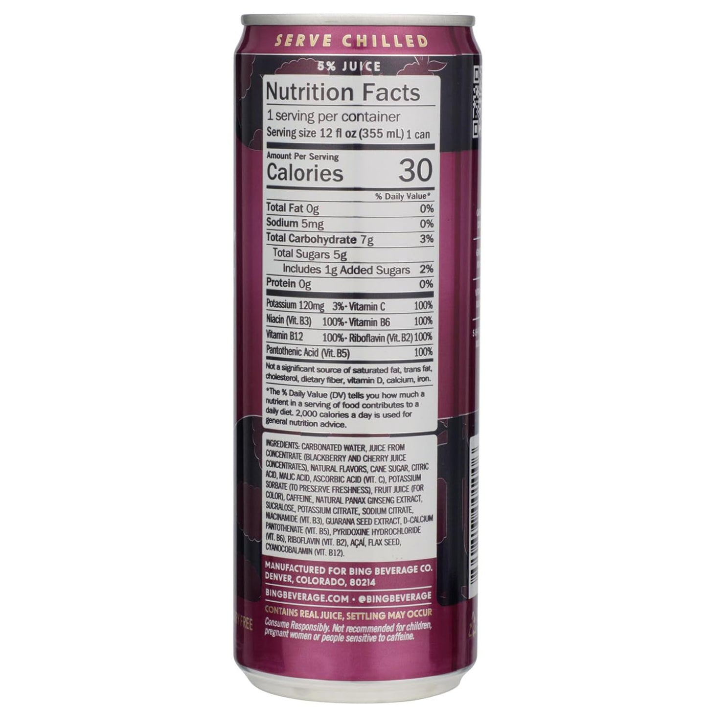 Bing Beverage Company Bing Black, 12 Fl Oz (Pack Of 12)