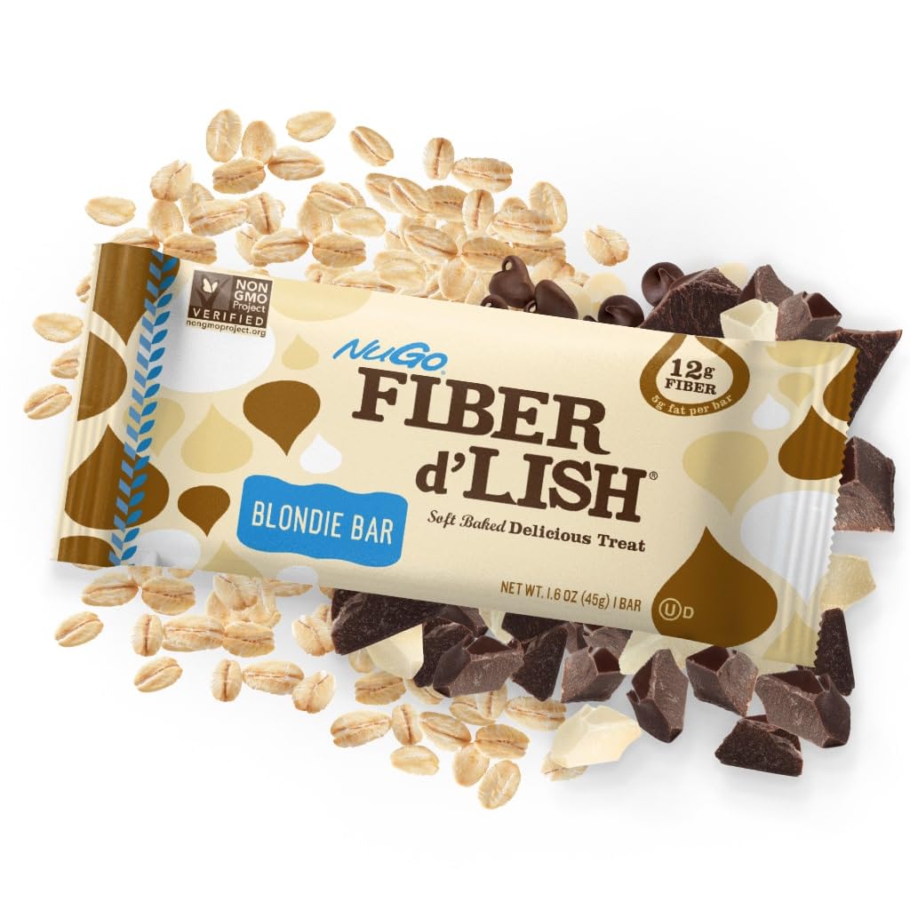 NuGo Fiber dLish Blondie, 12g High Fiber, 160 Calories, 16 Count