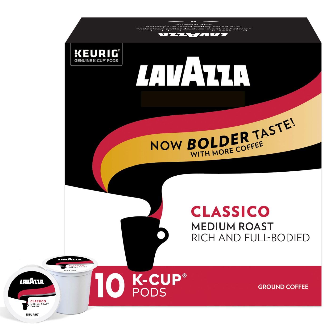 Lavazza Classico Single-Serve Coffee K-Cup Pods For Keurig Brewer, Medium Roast,100% Arabica, Value Pack, Full Bodied Medium Roa