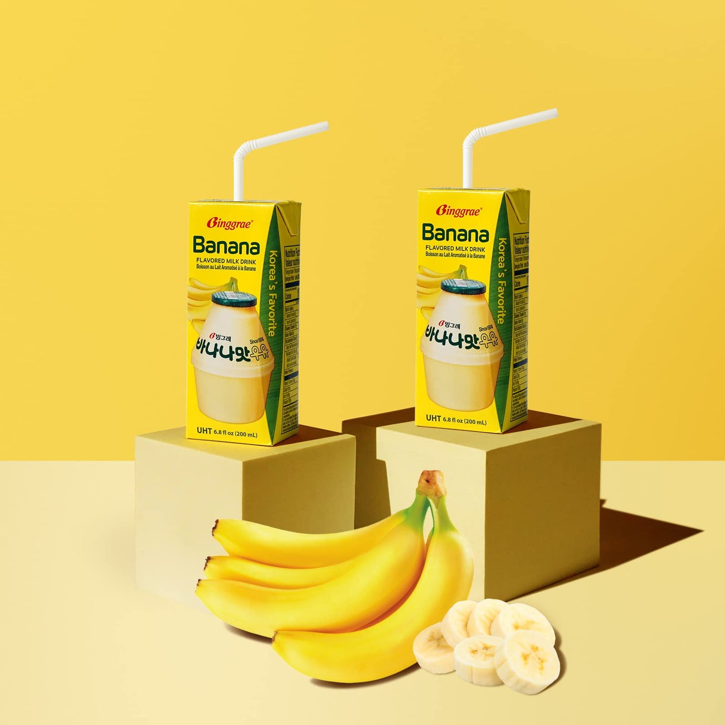 Binggrae Banana Flavored Milk [Koreas No 1 Classic & Original Banana Milk] - Sweet, Smooth & Creamy Texture (Pack of 6)