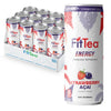 FitTea Healthy Energy Drink 12 Fl Oz - Strawberry Aai Sparkling Refresher (12 Pack) Natural Green Tea Energy Drinks Sugar Free