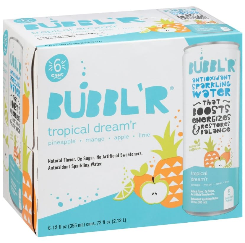 KD Chocolates BABBL Tropical Dreamr Antioxidant Sparkling Water 6pk, 12 Fl Oz Cans