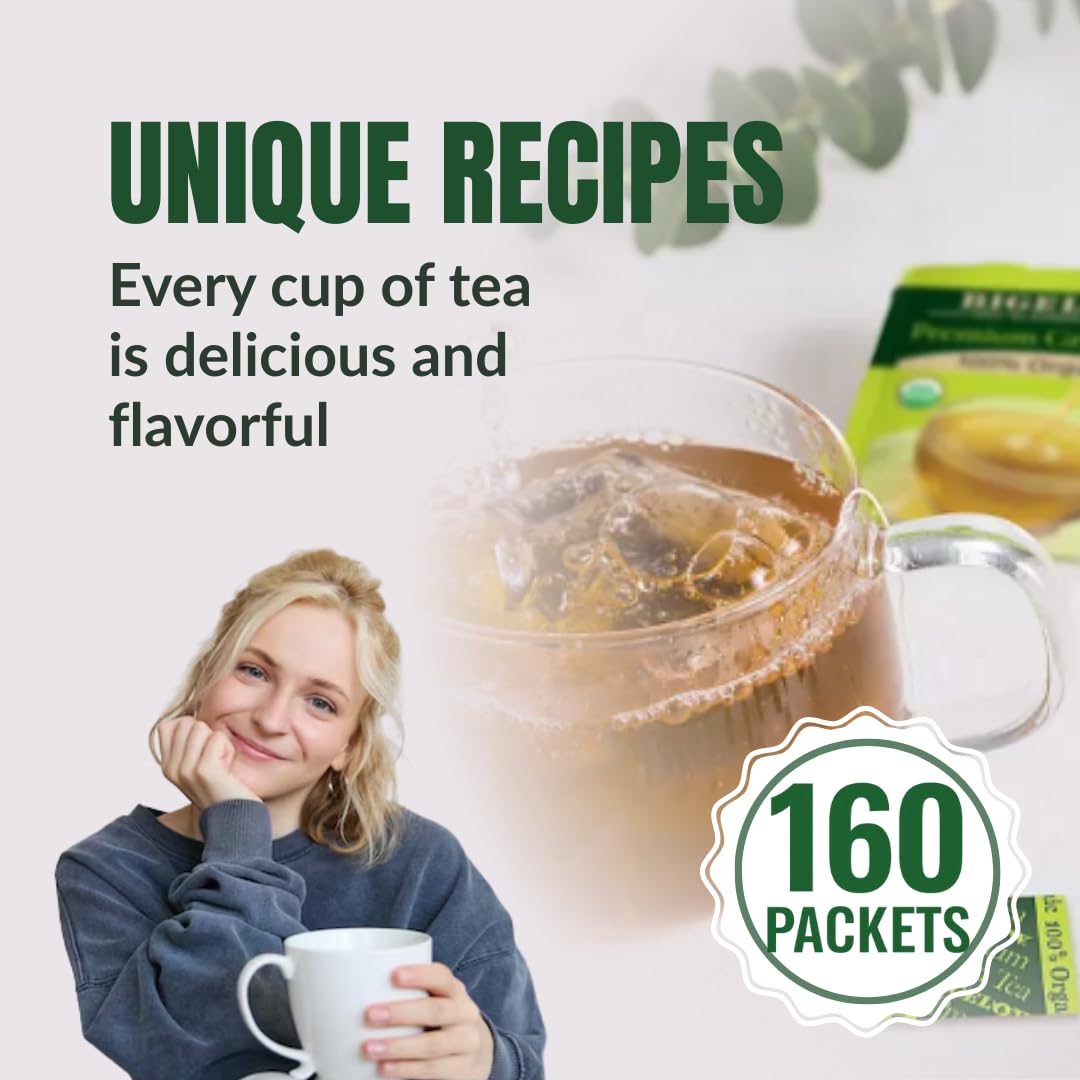 enhanced Bigeloww Organic Green Tea 160 Count  Individually Wrapped Tea Bags - For Daily Wellness & Antioxidant Boost - Packaged for Freshness