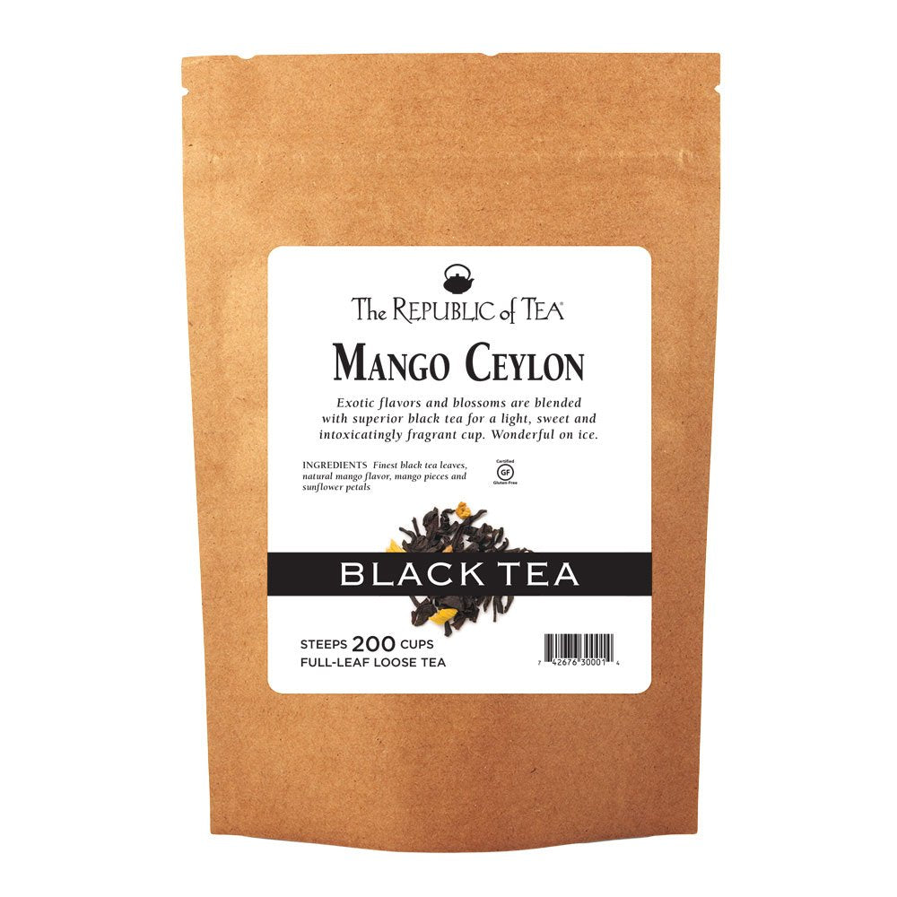 The Republic Of Tea Mango Ceylon Black Full-Leaf Tea, 1 Pound / 200 Cups